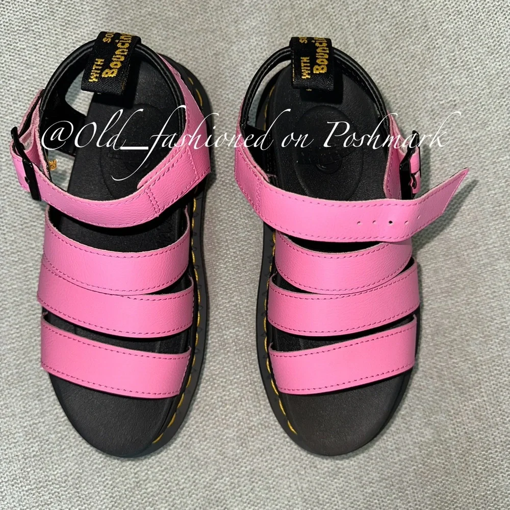 DR MARTENS Blaire Leather Sandals - Pink
